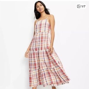 Lou & Grey Multicolor Plaid Midi Dress